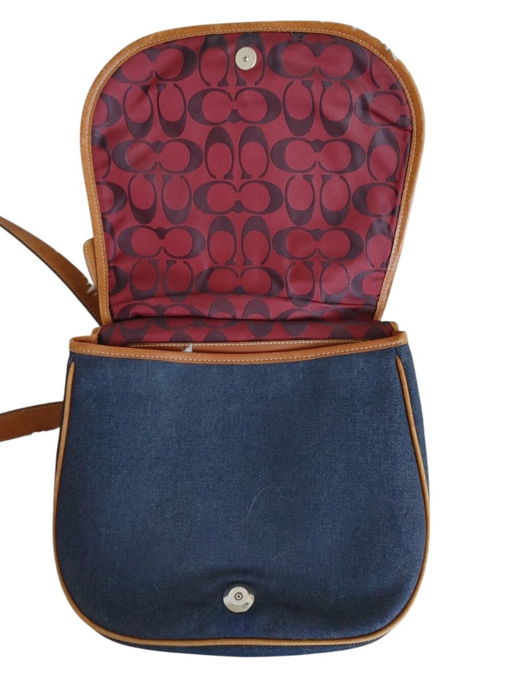 Coach Signature Denim Leather Crossbody Bag - Picture 4 of 16